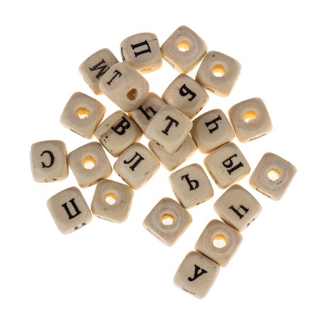 Busins ​​wooden cubes with Cyrillic 10x10 mm (set 25 pcs)-1