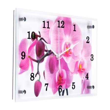 Carty clock is wall-mounted, interior "orchid", silent, 25 x 35 cm-1