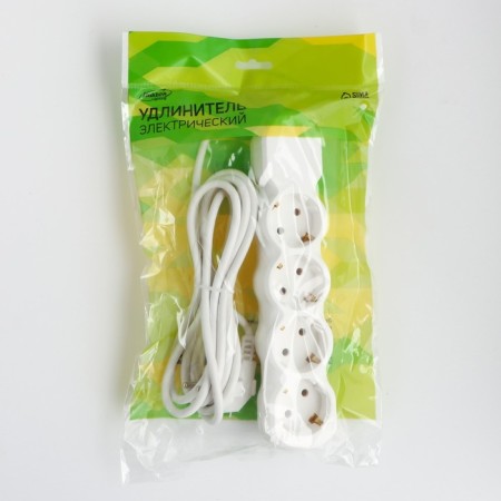 Extension cord Luazon Lighting Eco, 4 sockets, 2.7 m, 16 A, 3500 W, PVS 3x1 mm2, with salary-5