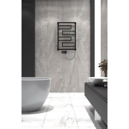Electric towel Indigo Flavio, 800x500 mm, timer, hidden installation, black-2