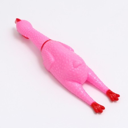 Toy of the "thoughtful chicken" for dogs, 28 cm, pink-2