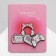 Set of icons (4 pcs.) "Cot-gadgets", white-pink color in ferrous metal