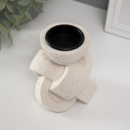 Gypsum candlestick, metal per 1 candle "node" d = 3.8 cm 8x8.8x10.5 cm-4