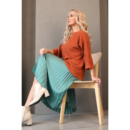 Female skirt, size 50, green color-1