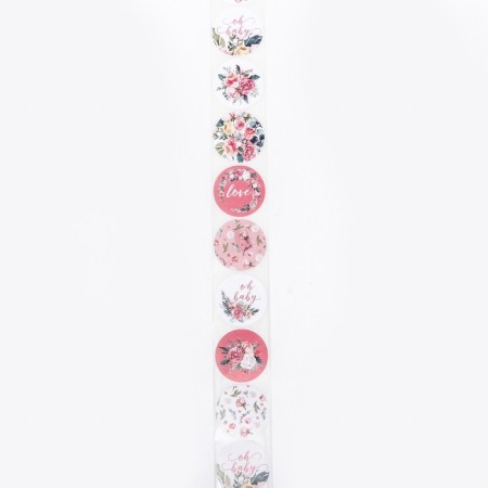Stickers in the roll "Love", 500 pcs, 3.8 x 3.8 cm-1