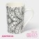 Porcelain shade mug "Mandala", 380 ml, black pattern