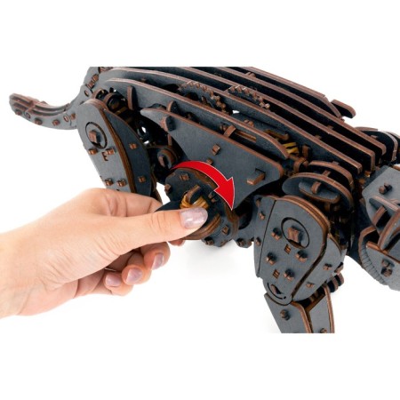 Mechanical team model, wooden designer "Black cat (cat)"-7