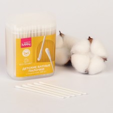 Baby cotton sticks 2B1 Mama Lubby with a spatula, 180 pcs.