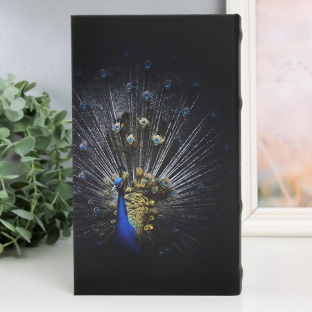 Safe-book wood to the leatherette "Peacock" 21x13x5 cm-5