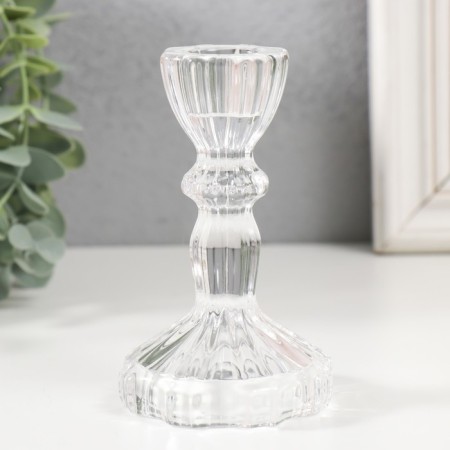 Glass of Glass for 1 candle "Air. Column" Transparent 6.3x6.3x11 cm