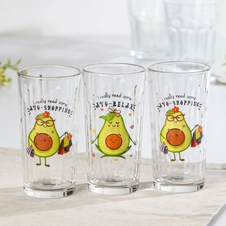 A set of glasses "Avocado", 230 ml, 3 pcs, Mix drawing-1