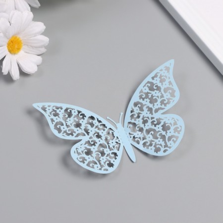 Stick Paper "Butterfly with forget -me -nots" matte heavenly set 12 pcs 12 cm, 10 cm, 8 cm-1