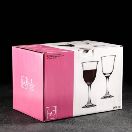 A set of glass glasses for the wine "Dalid", 300 ml, 6 pcs-1