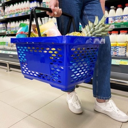 Basket plastic 28 l, 50 × 34 × 26 cm, blue color-3