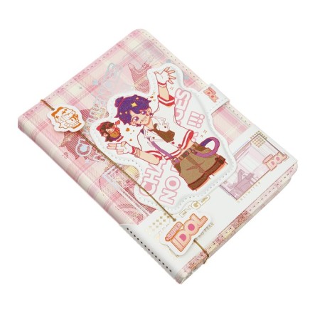 Notebook Gift, A6, 96 sheets, color block, with a curly refrain, PVC cover, "Anime", mix-5