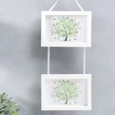 Double photo frame on braid L-3 10x15 cm white (plastic screen)