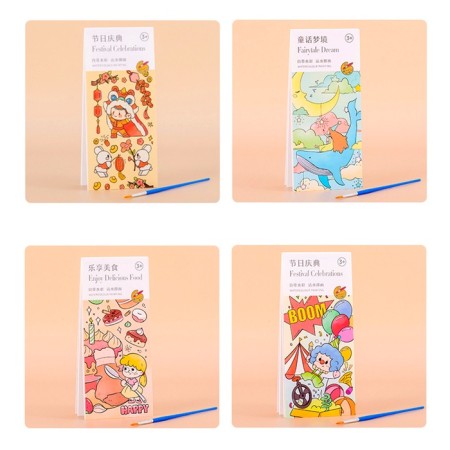 Water coloring "Bookmarks", 10 sheets, brush, species mix-6