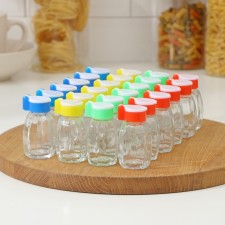 A set of glass beds of the shade “Glass”, 24 subjects: 30 ml, 3.5 × 7 cm, color mix