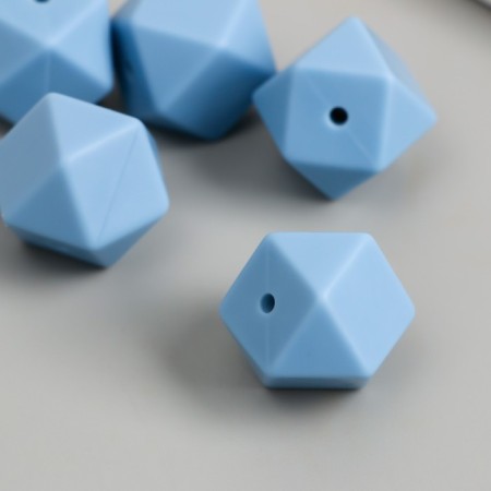 Busina silicone "polyhedron" cold blue d = 1.7 cm