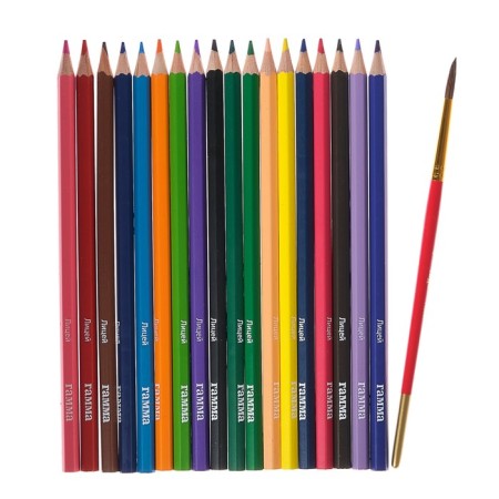 Pencils color watercolor 18 colors, "gamma" "Lyceum", with a brush, hexagonal-1