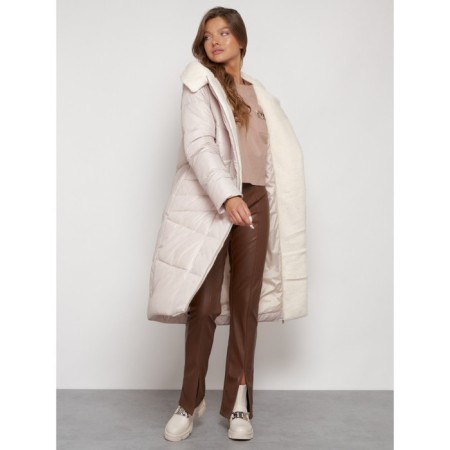 Coat insulated winter female, size 54, beige color-12