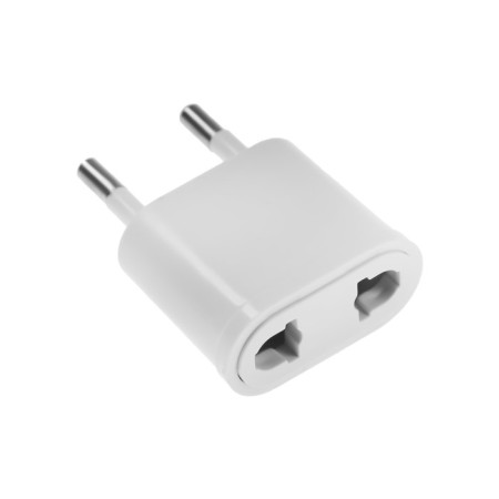 Adapter from an American fork on a Euro -zoom, flat, 6 a, white, 220 V