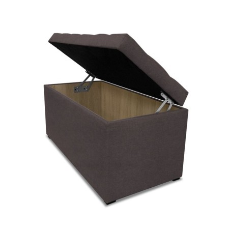 Puff with a lid and weighting, 800 × 400 × 420 mm, Dream velor, stone color-1