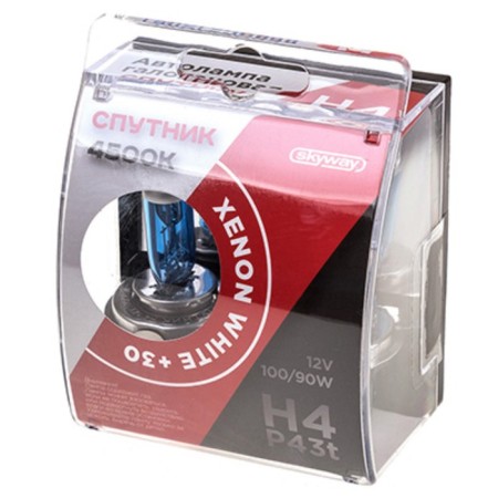 Car lamp Skyway H4, 12 V, 100/90 W, P43T, Xenon White+30, 4500 K, 2 pcs-1