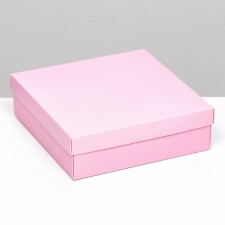 The box is folding, lid is, pink, 20 x 20 x 6 cm