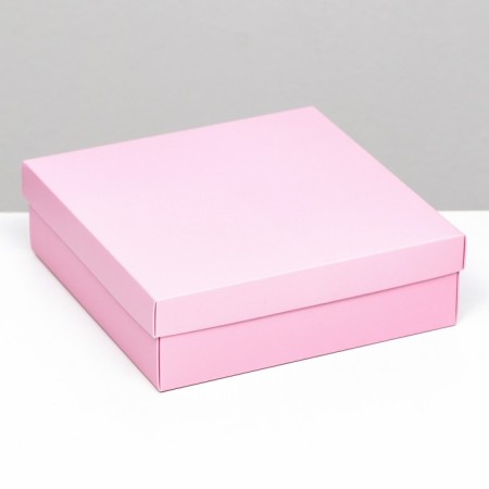 The box is folding, lid is, pink, 20 x 20 x 6 cm