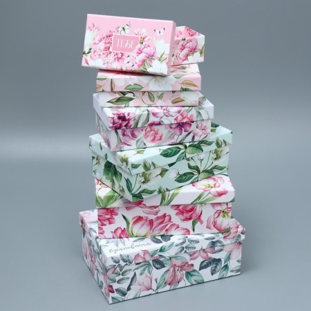 Set of boxes 10 in 1, gift packaging, “Flower garden”, 12 x 7 x 4 - 32.5 x 20 x 12.5 cm-7