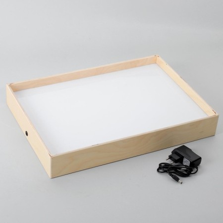 A tablet for drawing with sand 35 × 50 cm, plywood of organic glass with white backlight-1