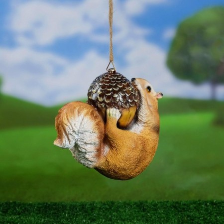 Suspended decor "Squirrel on the stomach" 17x17x8cm-3