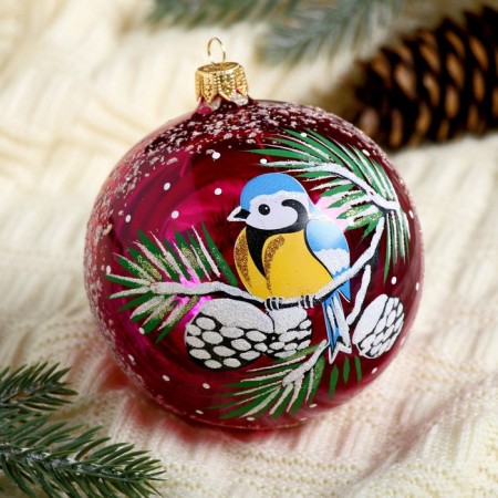 New Year's ball "Sinichka" 9.5 cm