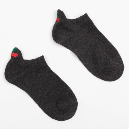 Women's socks shortened minku "Cherry", color graphite, size 36-39 (23-25 ​​cm)
