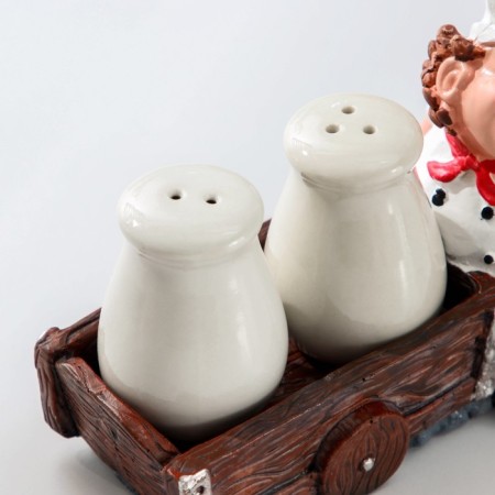 Ceramic set for spices "Cook with a cart", 2 items: Solonka, List, 60 ml-7