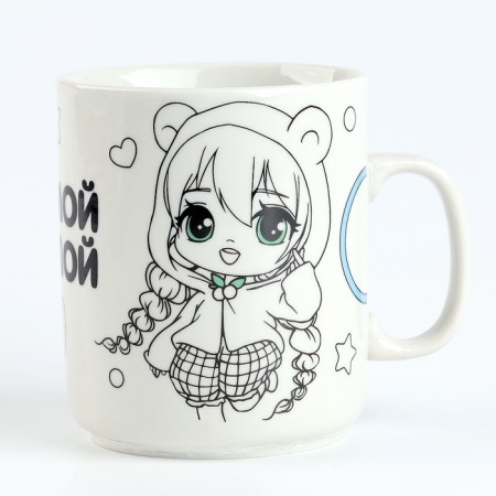 Painting mugs with paints - partial filling "Two girlfriends"-4