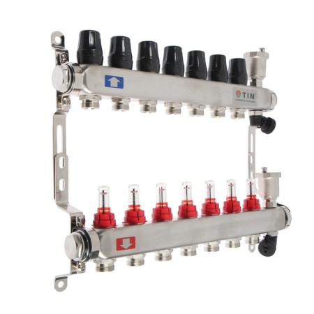 TIM KCS5007, 1 "x 3/4", 7 outputs, without cranes, stainless steel
