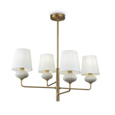 Suspended lamp Freya FR2029PL-04BS Ceramics, 640x680x680 mm, E14, 4x40W, brass color