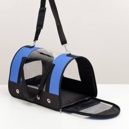 Bag - Animal carrying "Panoramic", with a window, 46 x 28.5 x 30 cm, blue-5