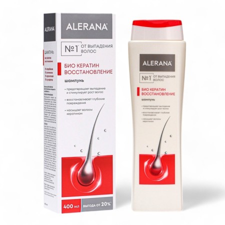 Hair shampoo Aleran bio keratin, restoring, 400 ml