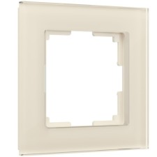 Рамка W0011141, 1 розетка Favorit, молочный, стекло