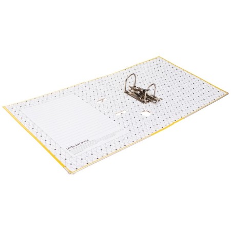 A4, 50 mm, calligrata, PVC, embossing "flax", metal edging, pocket for a spine, gathered, yellow, mix-4
