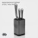 Magistro knife and scissors stand "metallic", 10 × 10 × 17 cm, silver color