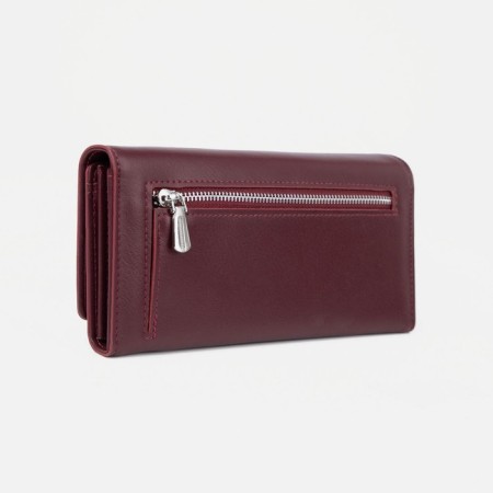 Women's wallet on magnets, burgundy color-1