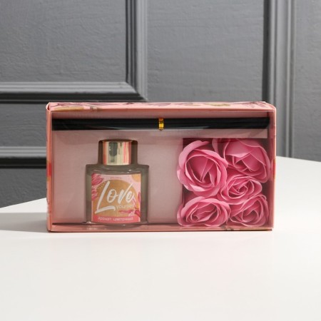 Diffuser and soap petals (5 pcs) "Love Yourself", set, aroma Flower-1