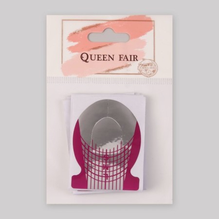 Forms for nail extension, 10 pcs, silver/pink color-5