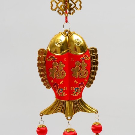 Plastic suspension, textiles "Pisces Yu" 16x71 cm-1
