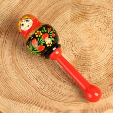 Погремушка "Матрёшка", дерево, микс