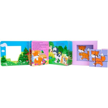 Favorite fairy tales with cubes. Fox and hare-2